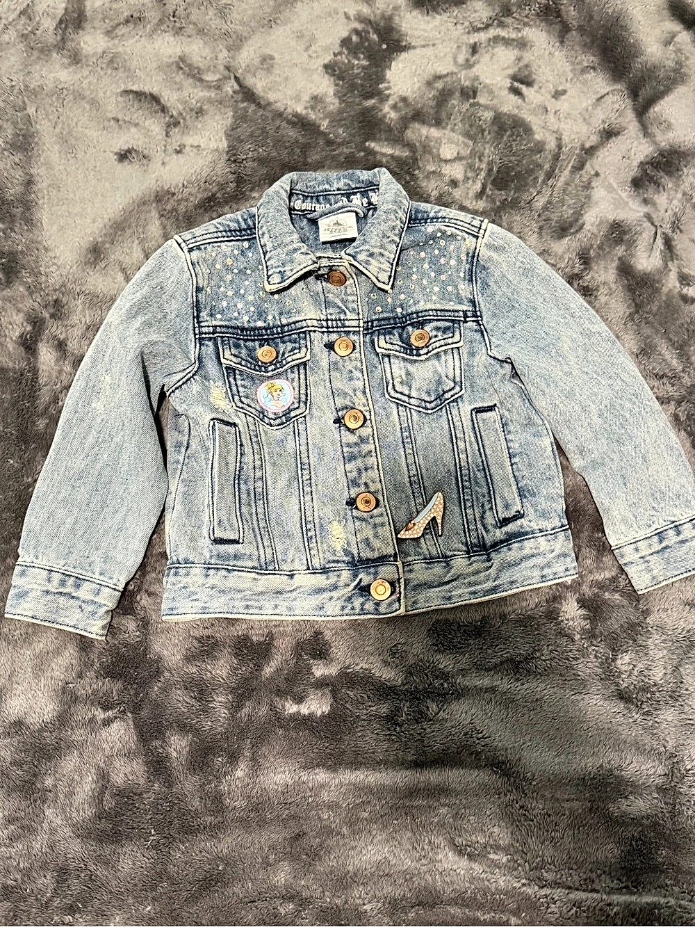 Disney Store Cinderella Castle Denim Jacket Kids Girls 3
